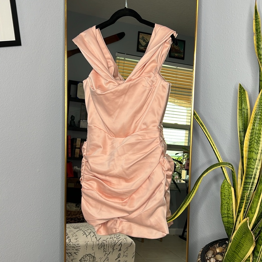 House of CB ‘Coraline’ Blush Satin Corset Dress NWOT - Picture 11 of 15
